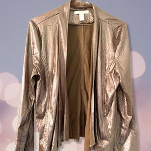 Chico’s Gold lamé blazer size 1
